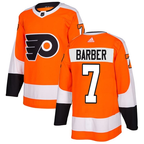 Adidas Men Philadelphia Flyers #7 Bill Barber Orange Home Authentic Stitched NHL Jersey->philadelphia flyers->NHL Jersey